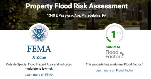 property flood risk adjustment