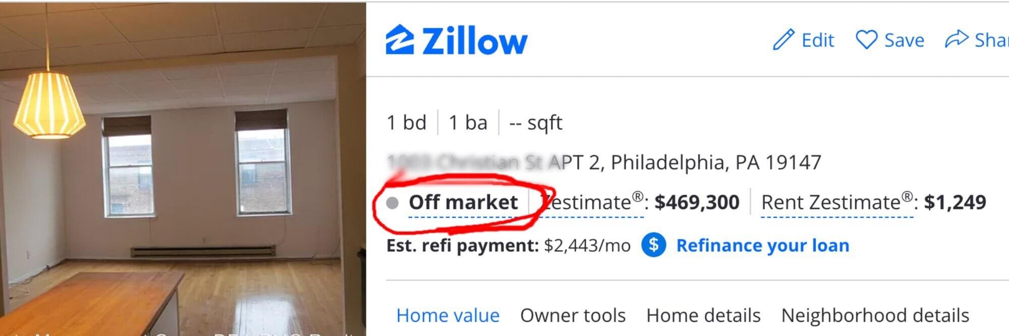 What Does Off Market Mean on Zillow?